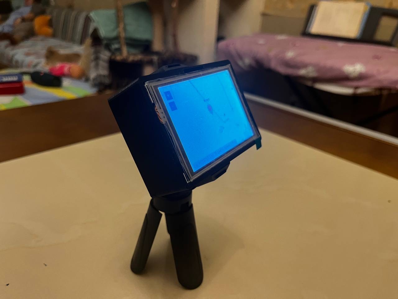 Mounted ActiView prototype showing the compact display in a real enclosure